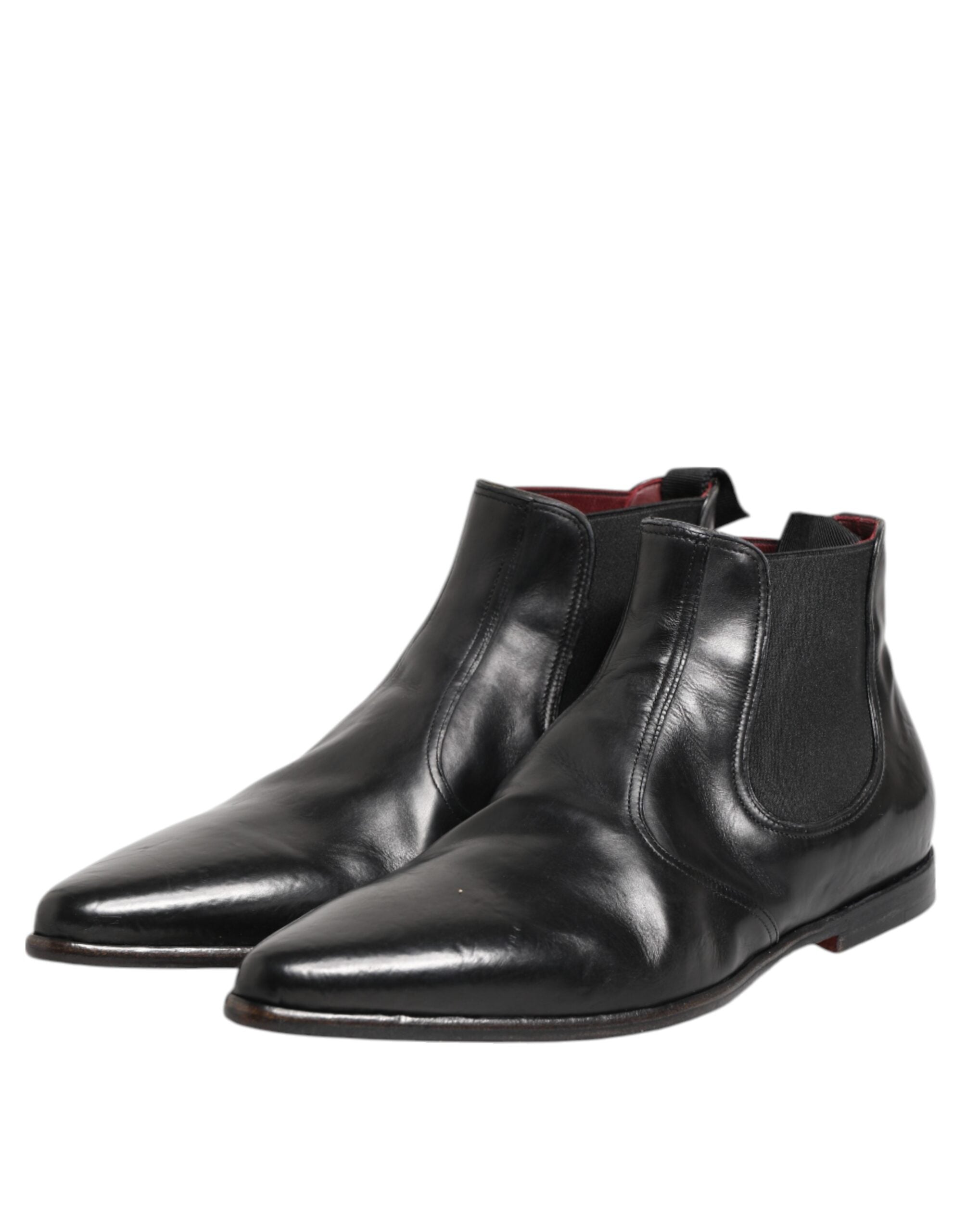 Chaussures Chelsea noires pour hommes de Dolce & Gabbana, bottines à enfiler élégantes et confortables.
