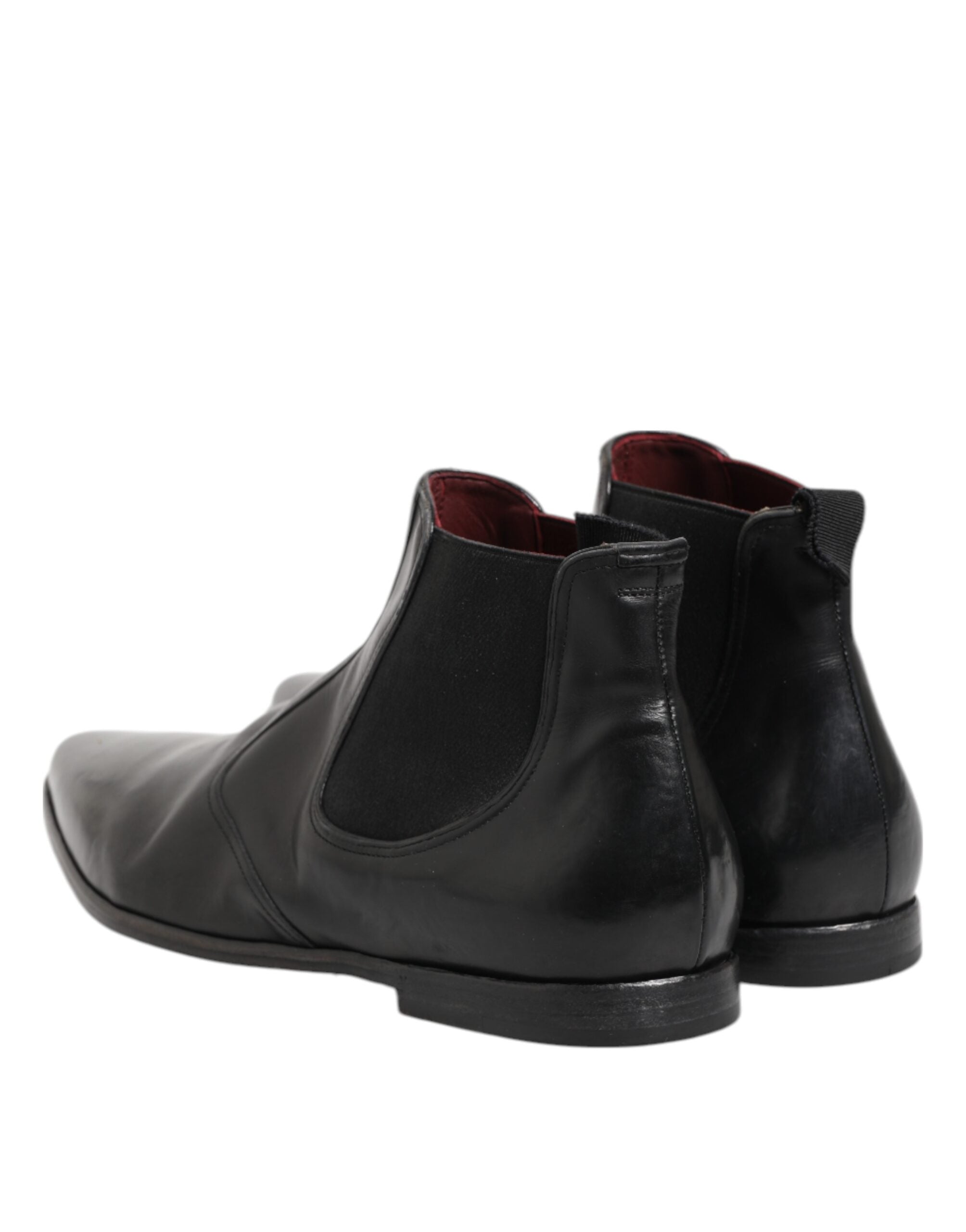 Chaussures bottines Chelsea noires pour hommes de Dolce & Gabbana, slip-on, élégantes et en cuir.