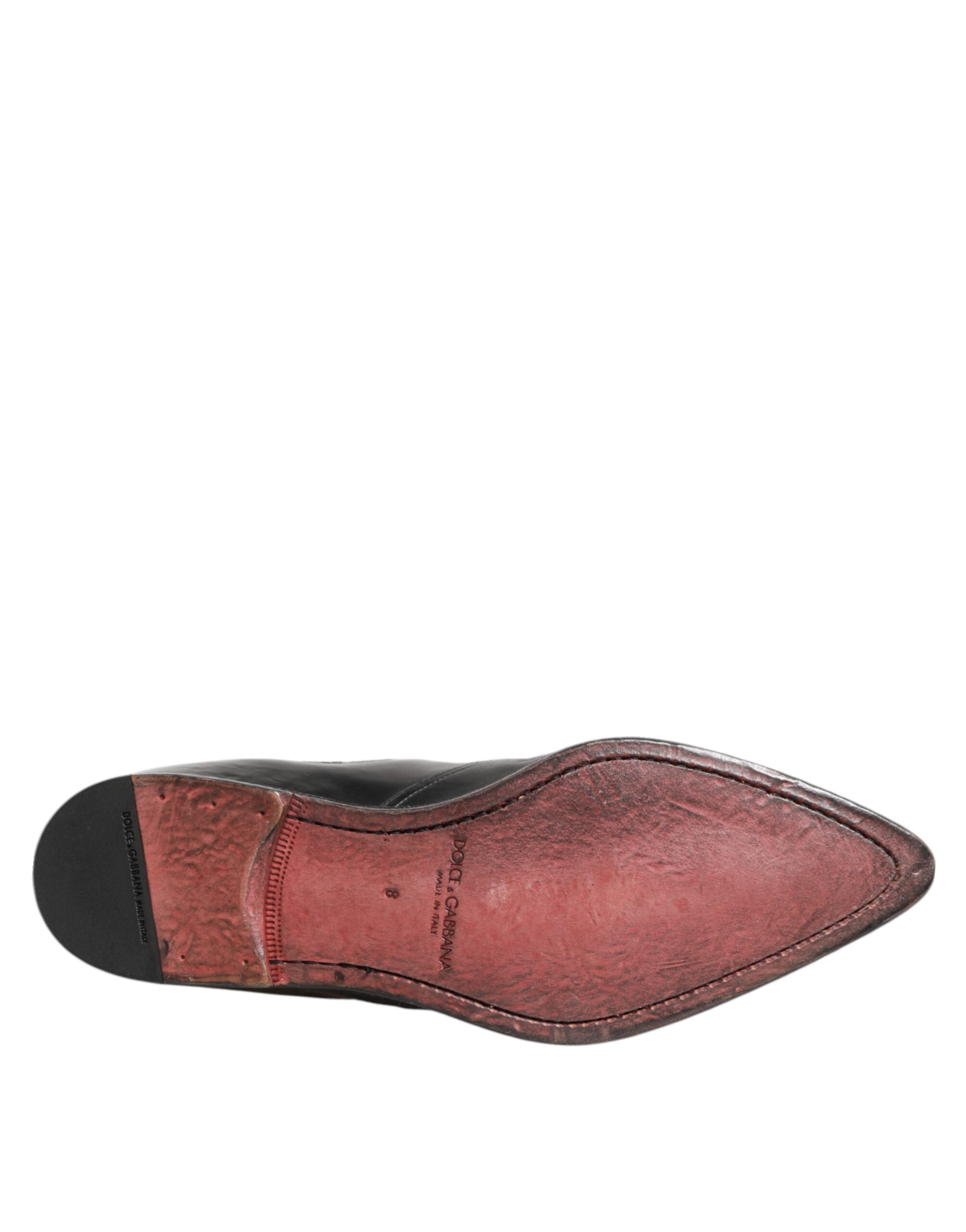 Chaussures bottines Chelsea noires pour homme de Dolce & Gabbana, slip-on, en cuir élégant et moderne.