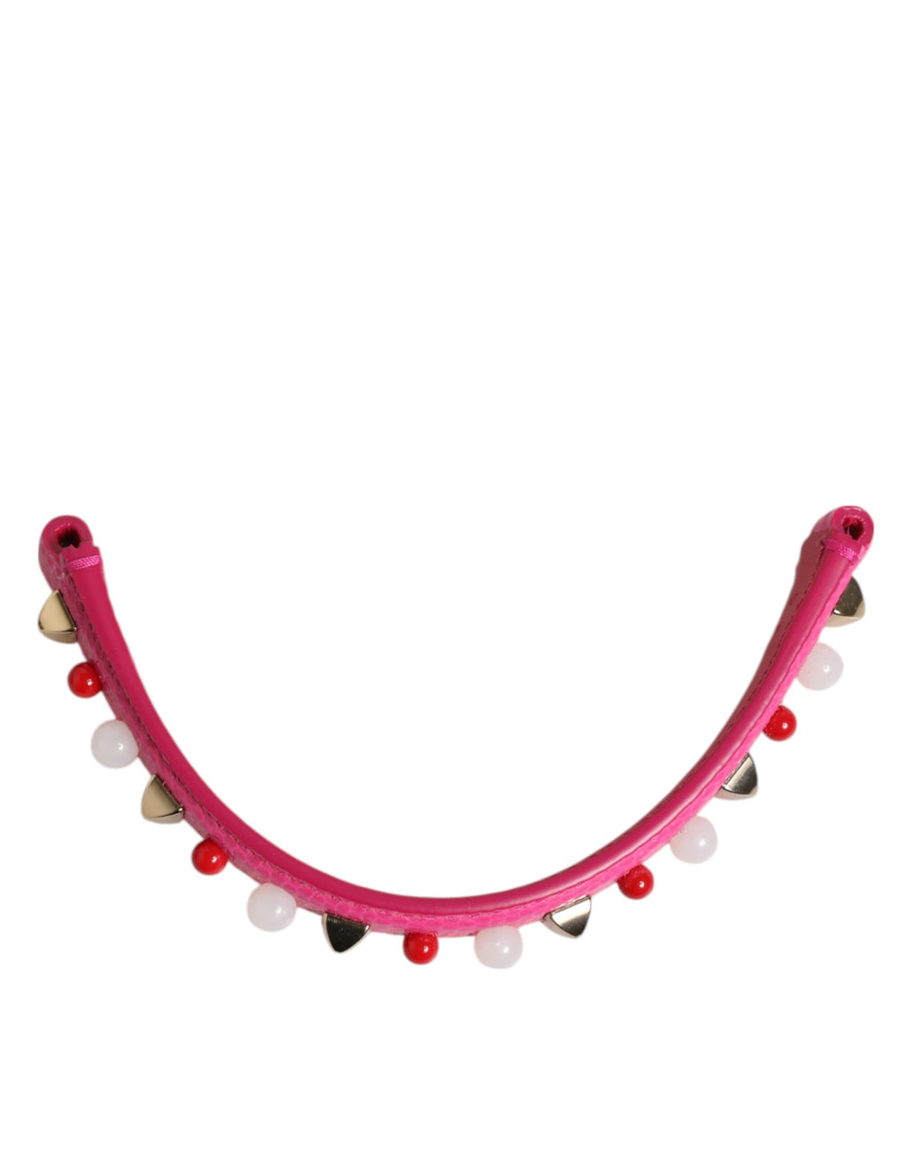 Anse de sac en cuir rose embellie de Dolce & Gabbana, bandoulière pour femme, accessoire de sac à main élégant.