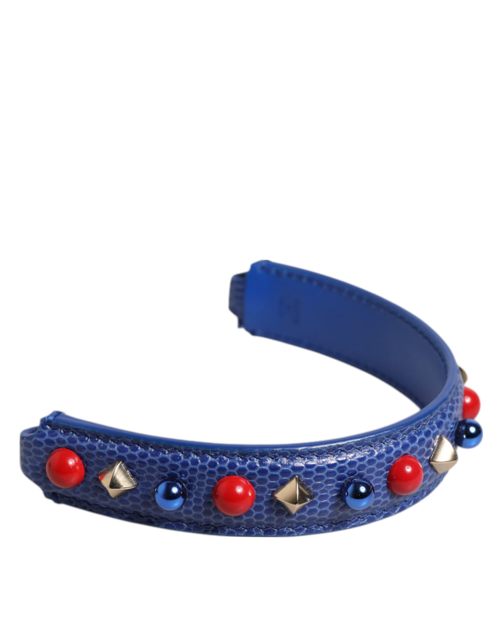 Poignée de sac en cuir bleu Dolce & Gabbana avec embellissements, pour sac à main pour femmes, bandoulière élégante.