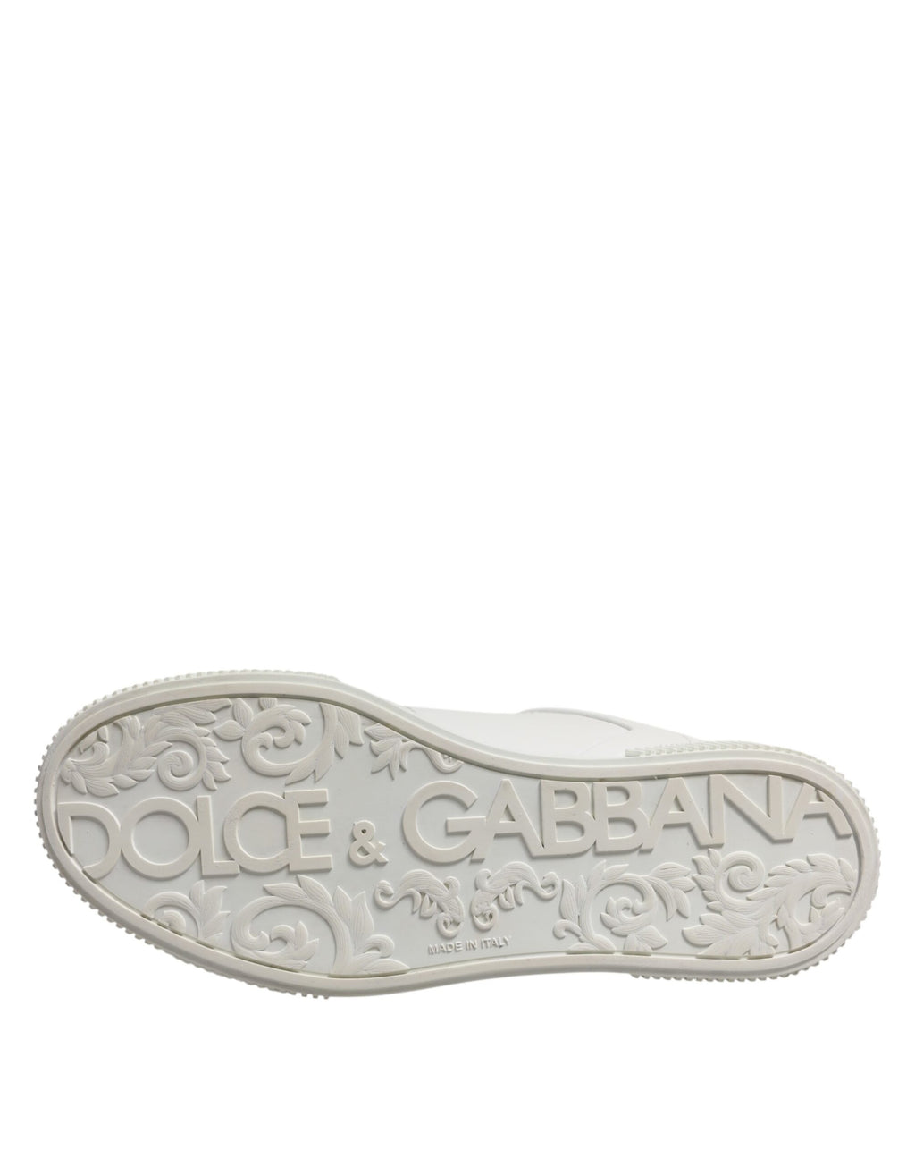 Chaussures Dolce & Gabbana Miami en cuir blanc, baskets basses élégantes pour homme.