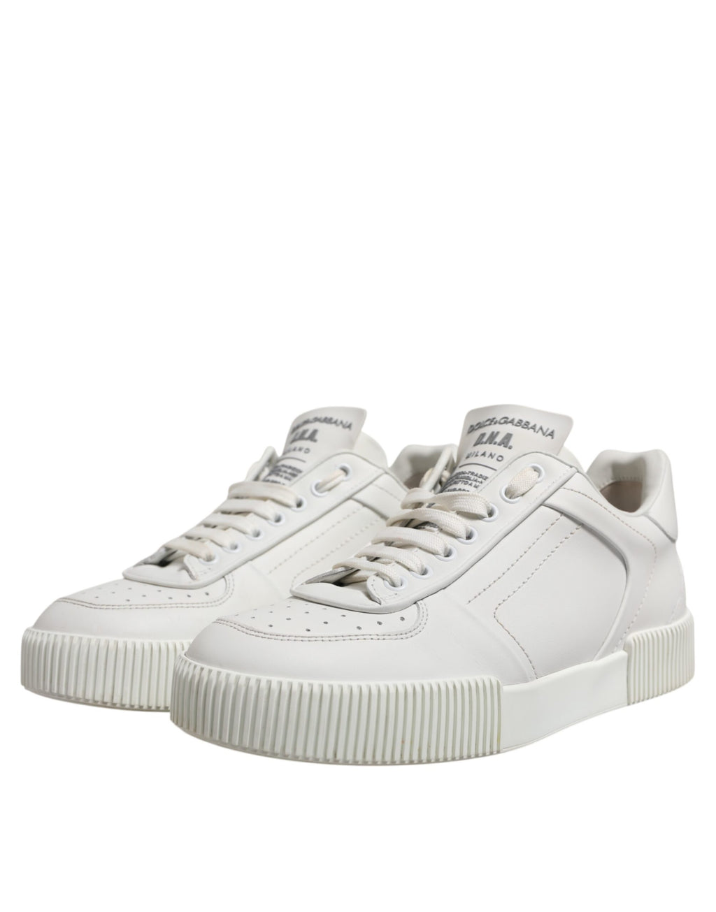 Chaussures sneakers basses en cuir blanc Dolce & Gabbana Miami, chaussures de mode pour homme et femme