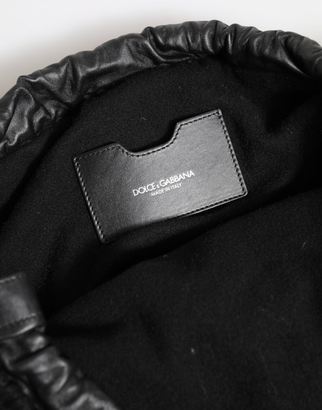 Sac à épaule en cachemire noir et cuir tissé de Dolce & Gabbana, sac élégant pour femmes.