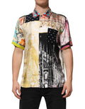 Chemise décontractée Dolce & Gabbana à boutons, motif multicolore imprimé, style casual et élégant.