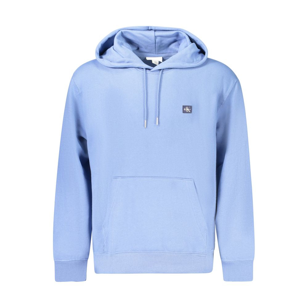 T-shirt homme en coton Calvin Klein Azzurro, bleu clair, avec logo discret, porté sur un mannequin.