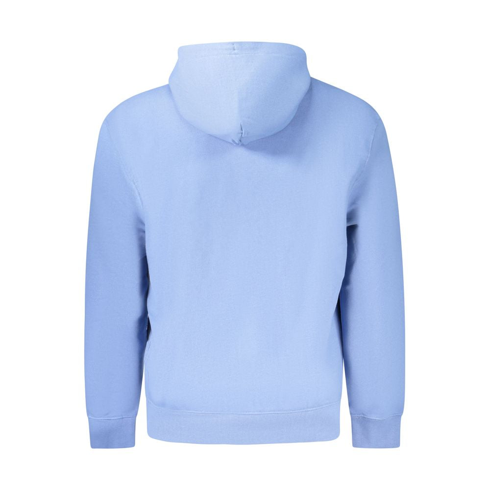 T-shirt homme en coton Calvin Klein Azzurro, couleur bleue, porté sur mannequin avec col rond et manches courtes.