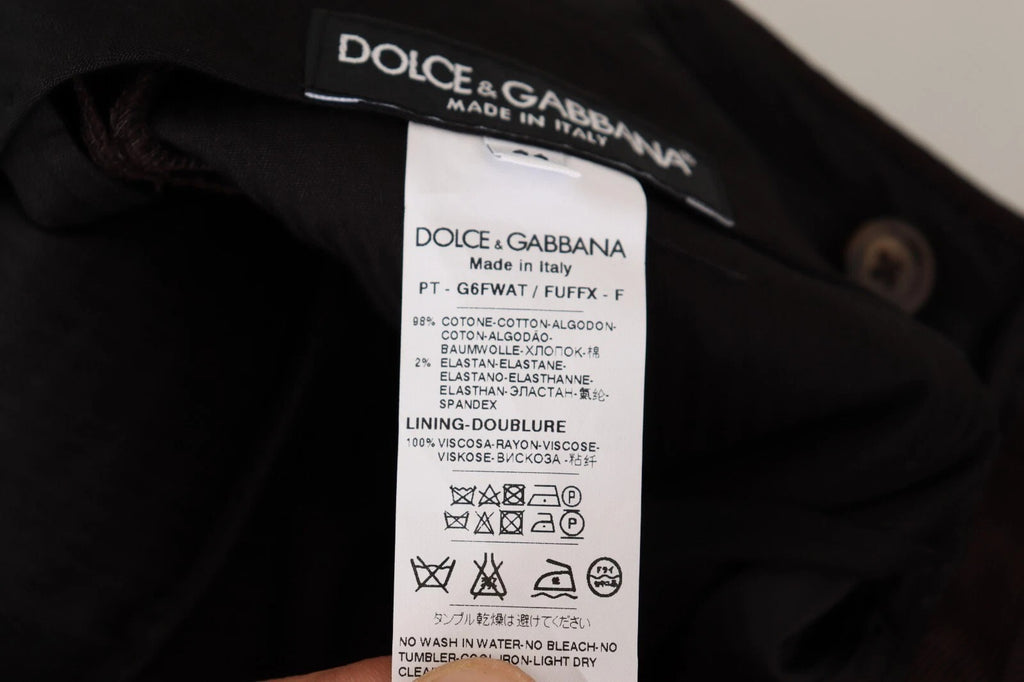 Pantalon skinny en coton stretch Bordeaux de Dolce & Gabbana, coupe ajustée et élégante pour homme.