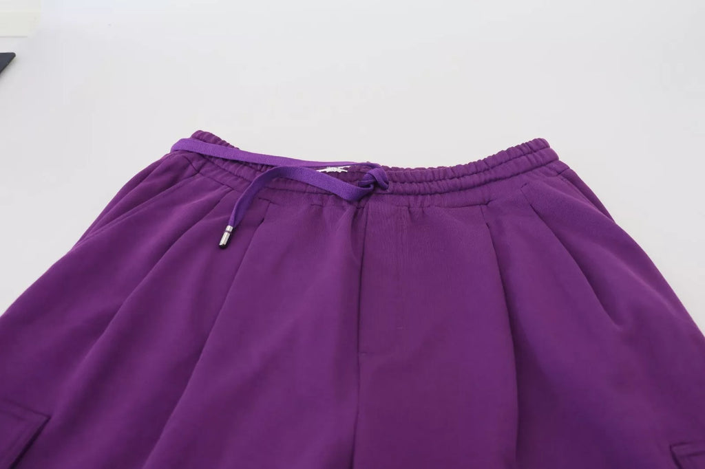 Pantalon jogging cargo en coton violet de Dolce & Gabbana, style décontracté avec poches latérales et taille élastique.