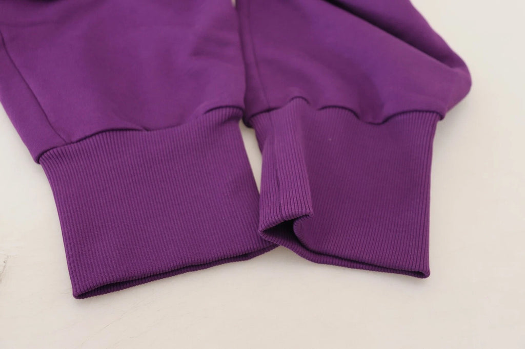 Pantalon de jogging cargo en coton violet Dolce & Gabbana, style décontracté avec poches latérales, pour homme.