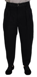 Jeans Dolce & Gabbana en coton noir extensible, coupe détendue et décontractée, tissu denim léger et confortable.