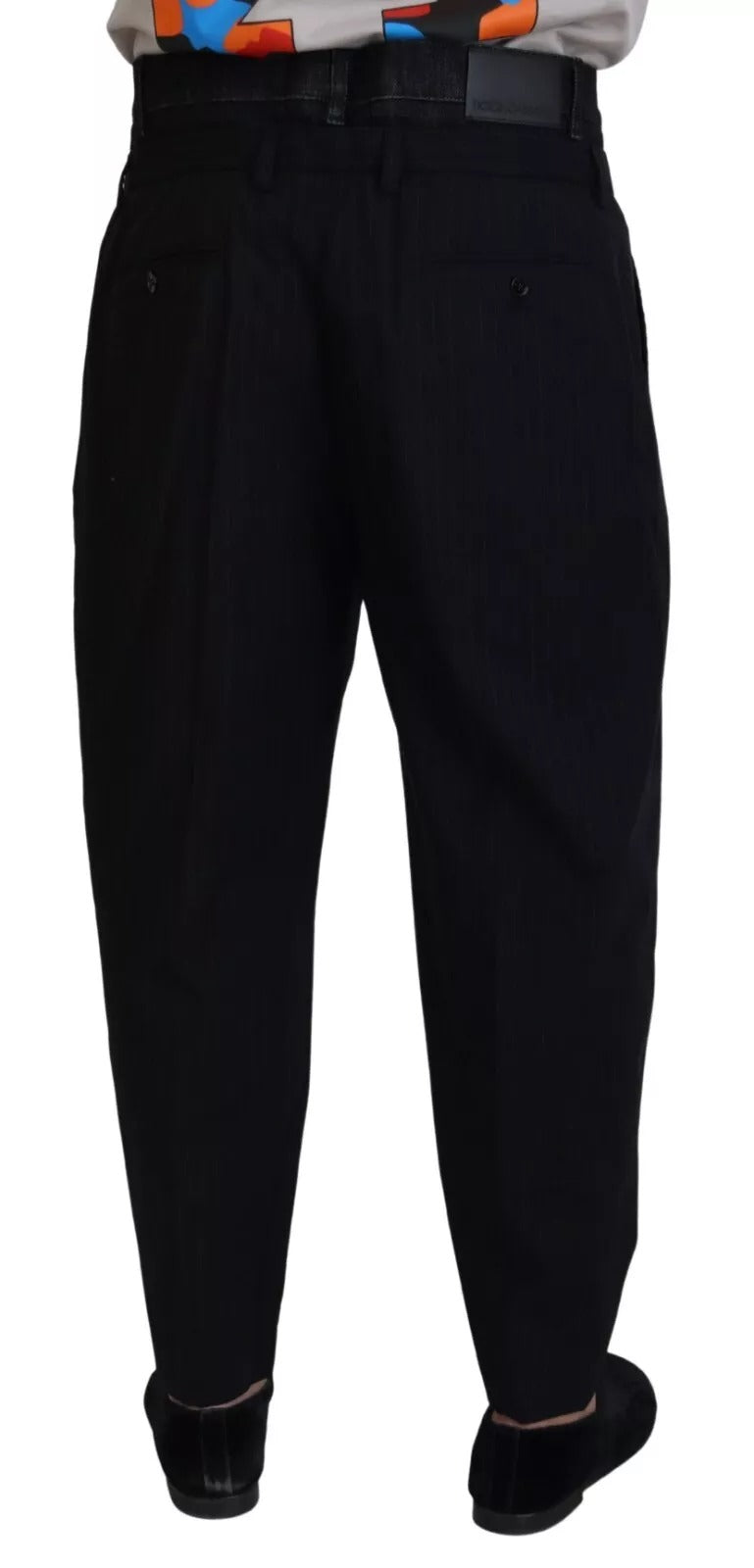 Jean homme Dolce & Gabbana en denim noir, coton extensible, coupe décontractée, style décontracté et tendance.