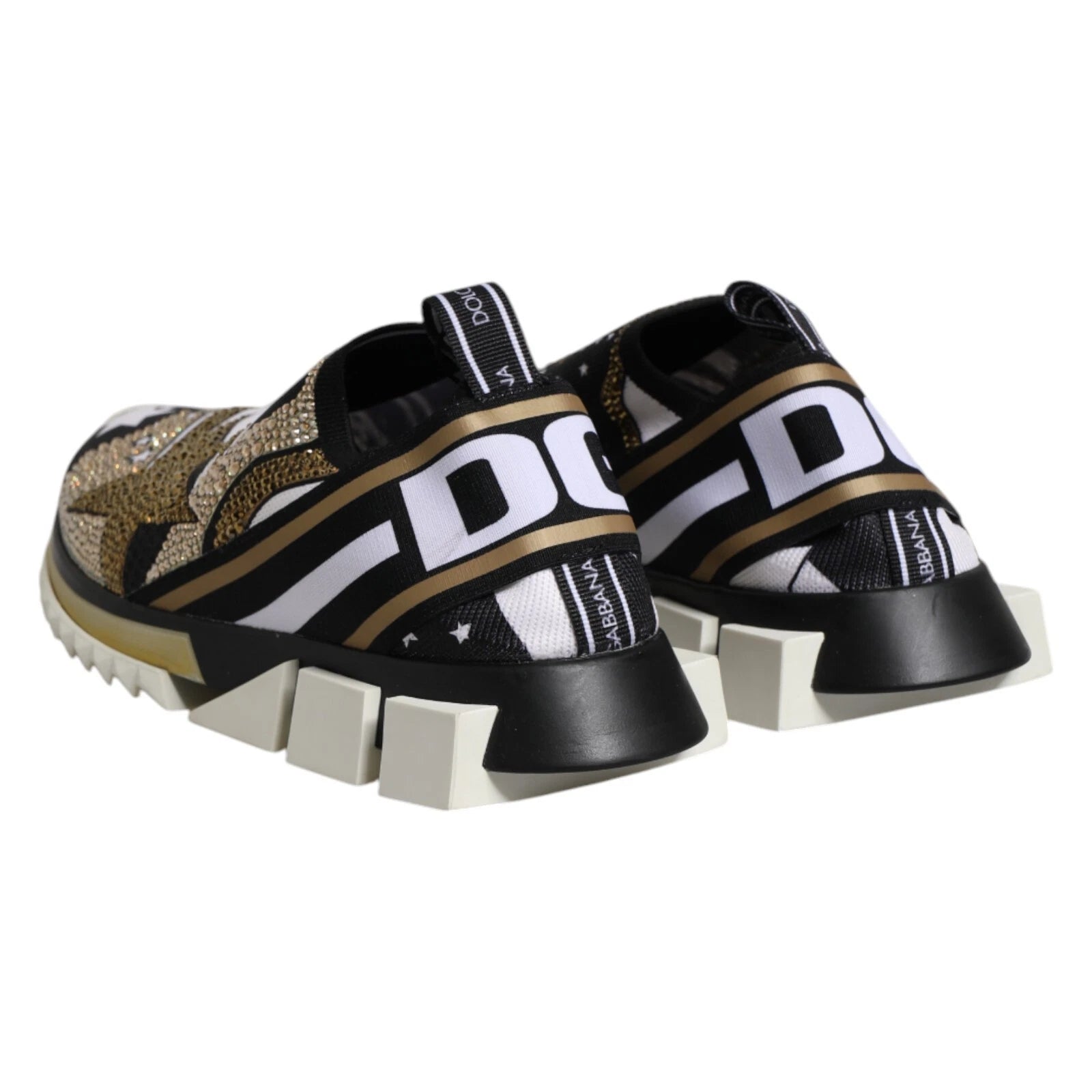 Chaussures sneakers basses Dolce & Gabbana Sorrento multicolores avec détails colorés et logo, vues de devant.