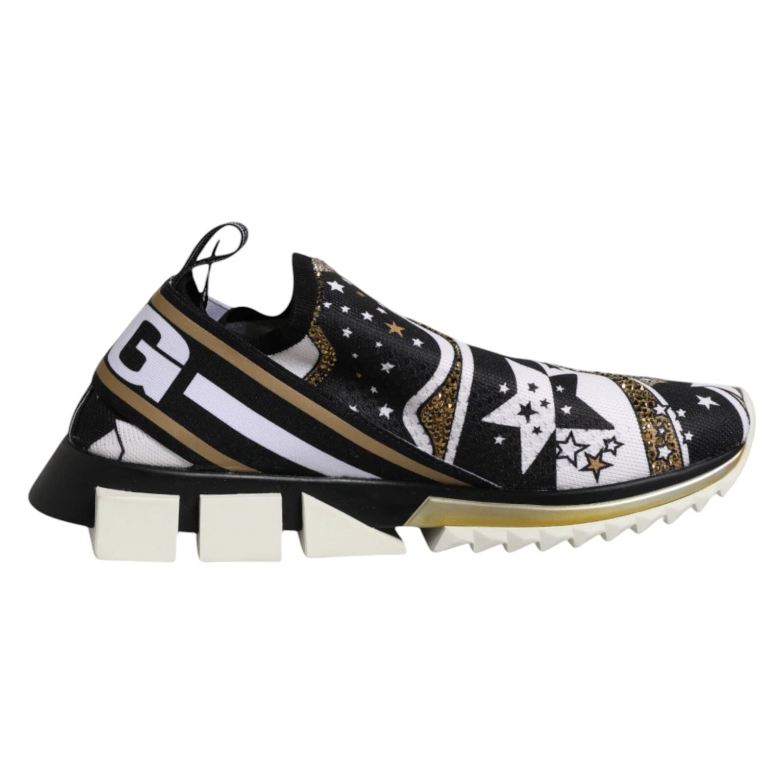 Chaussures Dolce & Gabbana Sorrento basses multicolores pour femmes, sneakers en toile avec motifs colorés et semelle blanche.