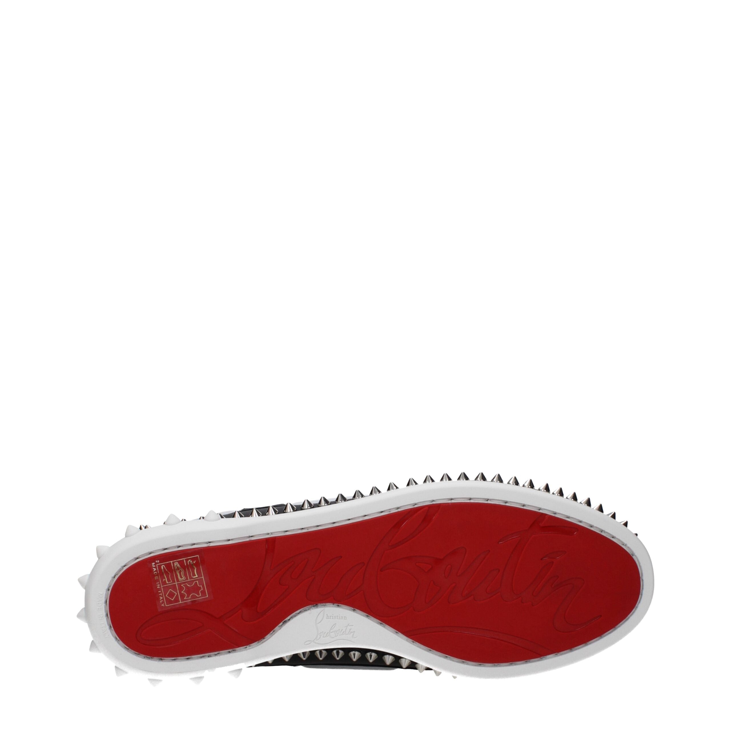 Mocassins Christian Louboutin en cuir noir à enfiler, élégants et confortables, pour homme.
