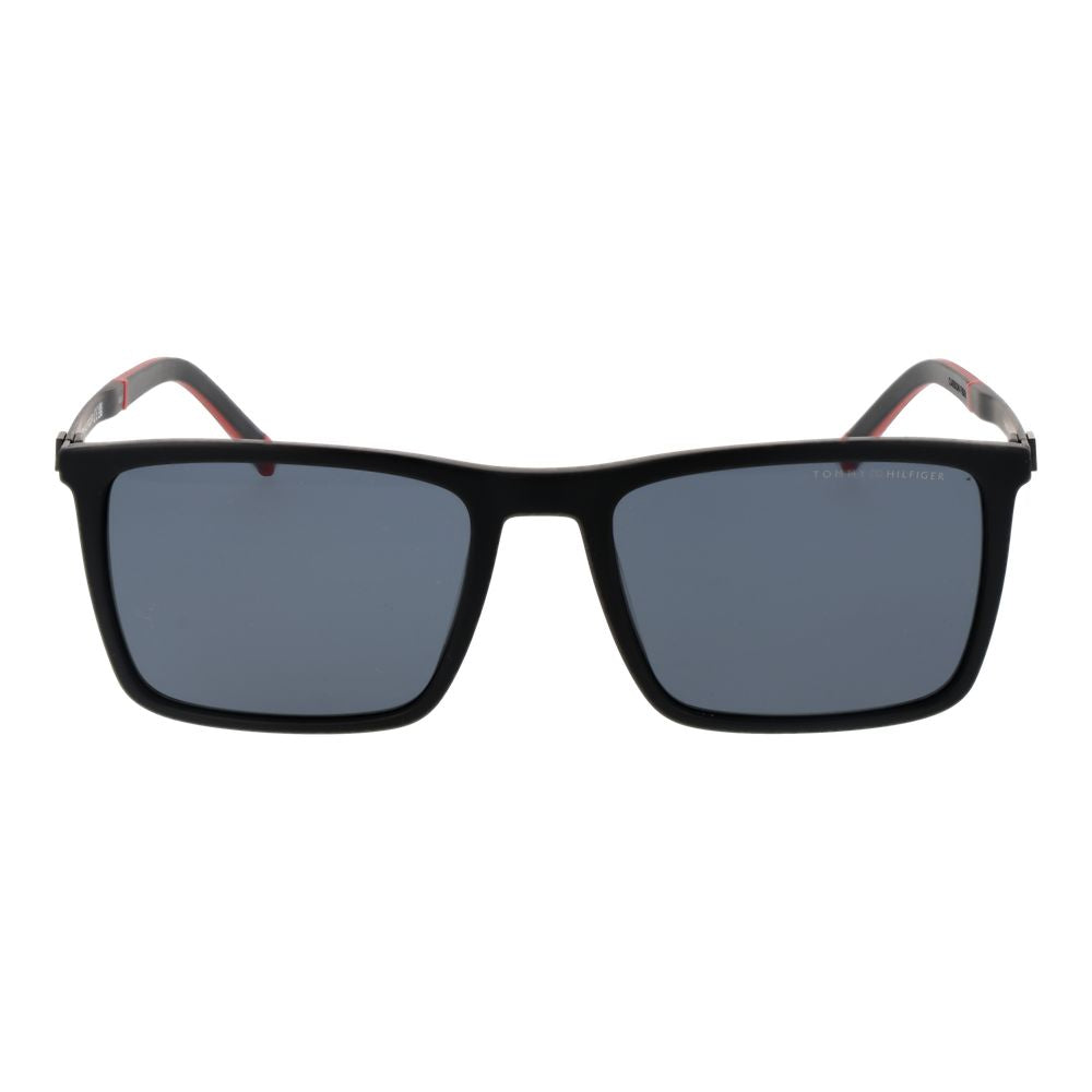 Lunettes de soleil noires en acétate de la marque Tommy Hilfiger, avec monture élégante et design moderne.