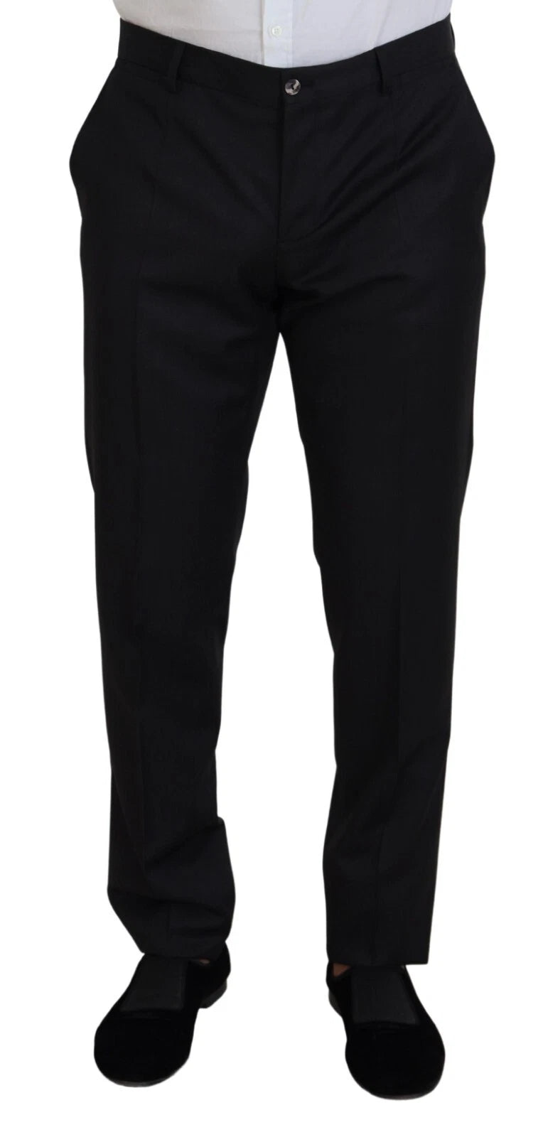 Costume deux pièces en laine gris mélangé Dolce & Gabbana Martini, veste et pantalon élégants pour homme.