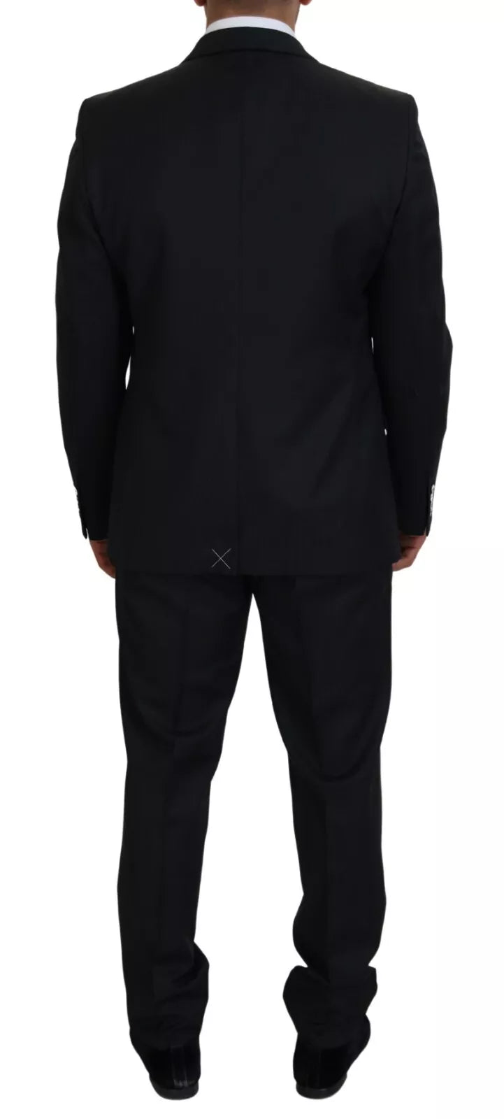Costume deux pièces Dolce & Gabbana Melange gris en laine, veste et pantalon élégants pour homme.