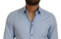 Chemise slim en coton Light Blue de Dolce & Gabbana, style élégant et moderne, visible en image.