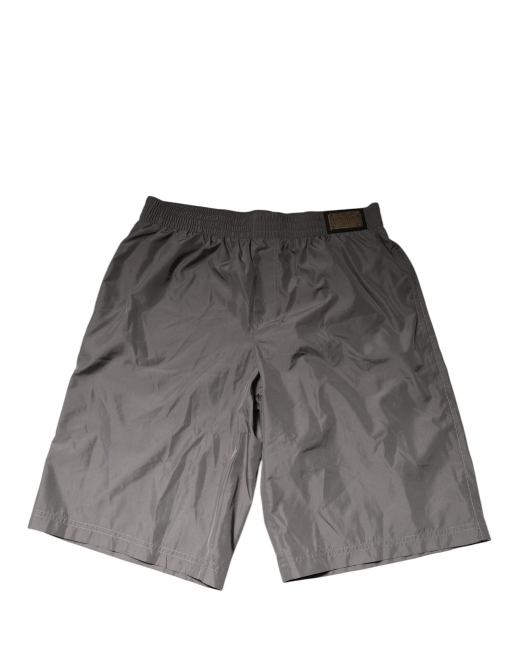 Shorts de bain en nylon gris clair Dolce & Gabbana avec taille élastique, style décontracté et confortable.