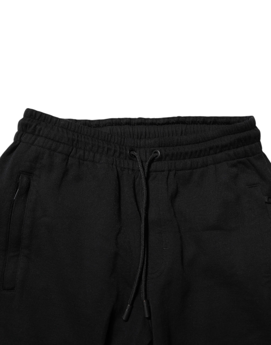 Pantalon jogging noir en coton pour homme de Dolce & Gabbana, pantalon de sport élégant avec cordons de serrage.