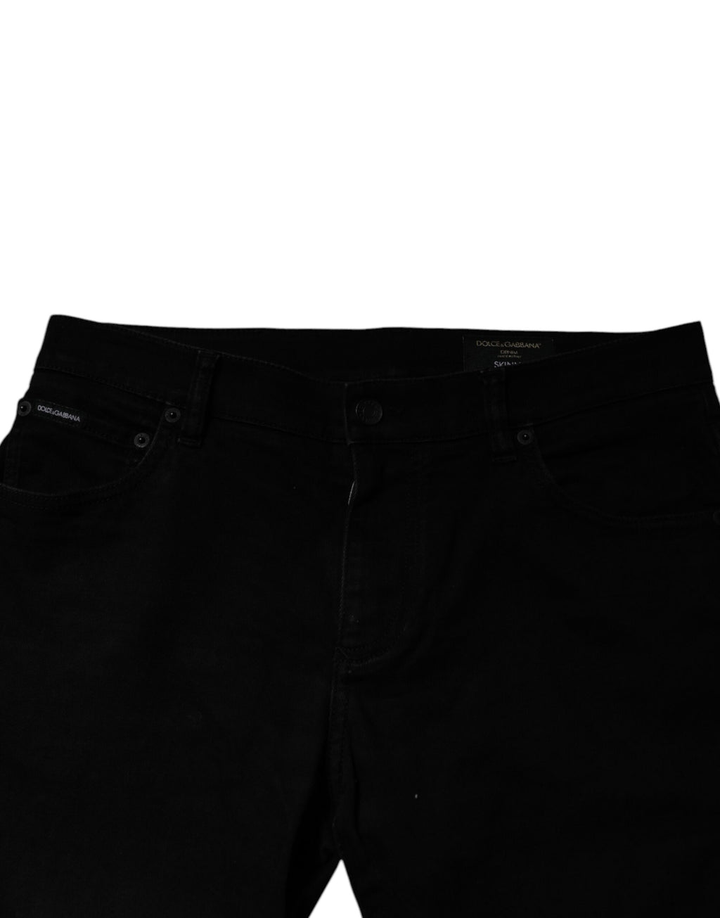 Pantalon homme Dolce & Gabbana en coton noir, jean skinny ajusté, style moderne et tendance.