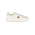 Sneakers pour femme Tommy Hilfiger en polyuréthane blanc, style moderne et confortable, visibles avec semelle blanche.