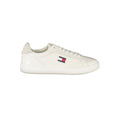 Sneakers pour homme Tommy Hilfiger en polyuréthane blanc, style décontracté, vue de face.
