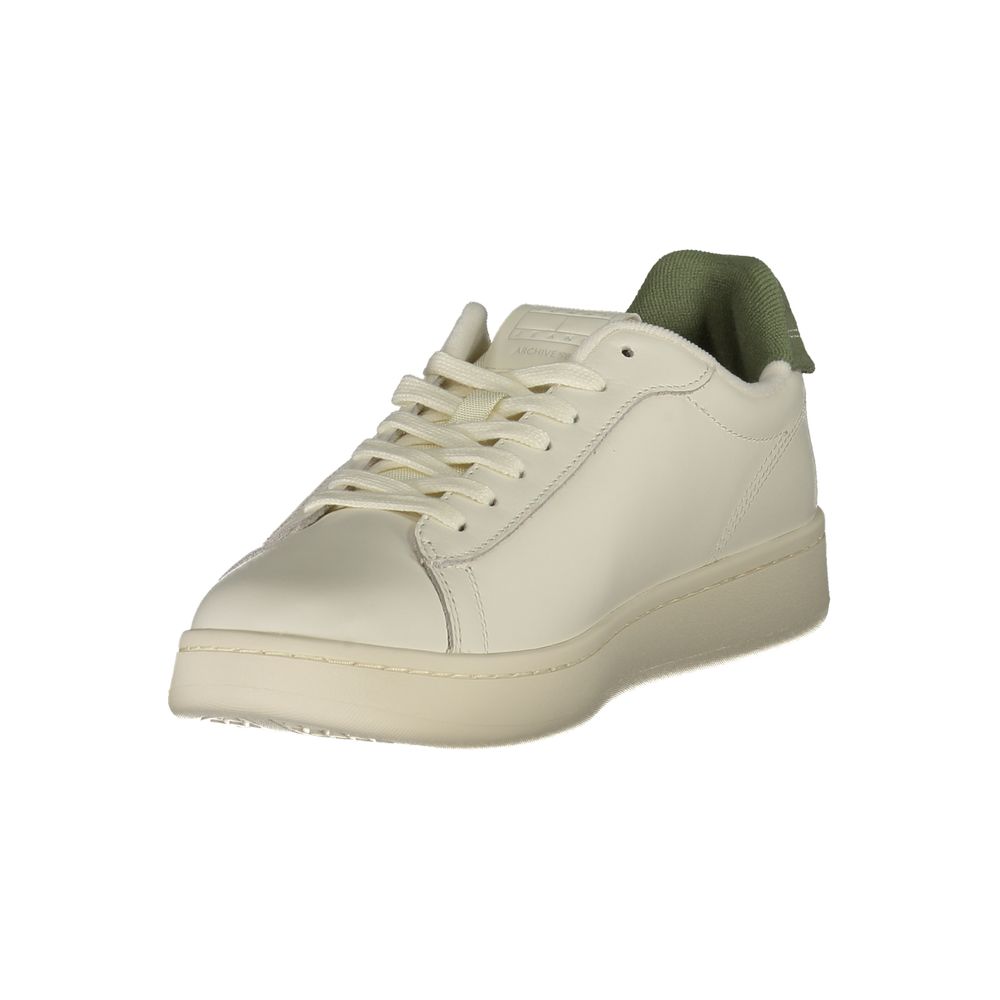 Sneakers pour hommes Tommy Hilfiger Bianco en polyuréthane, style décontracté avec semelle blanche et design moderne.