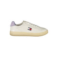 Sneakers blanches en polyuréthane pour femmes de Tommy Hilfiger, style décontracté avec semelle blanche et design moderne.