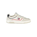 Sneakers en poliuréthane blanches Tommy Hilfiger pour homme, avec design moderne et semelle blanche visible.