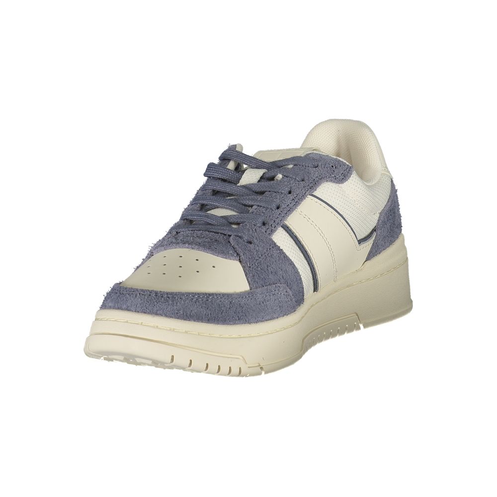 Sneaker blanche en cuir pour homme de Tommy Hilfiger, vue de face avec détails du design et de la semelle.