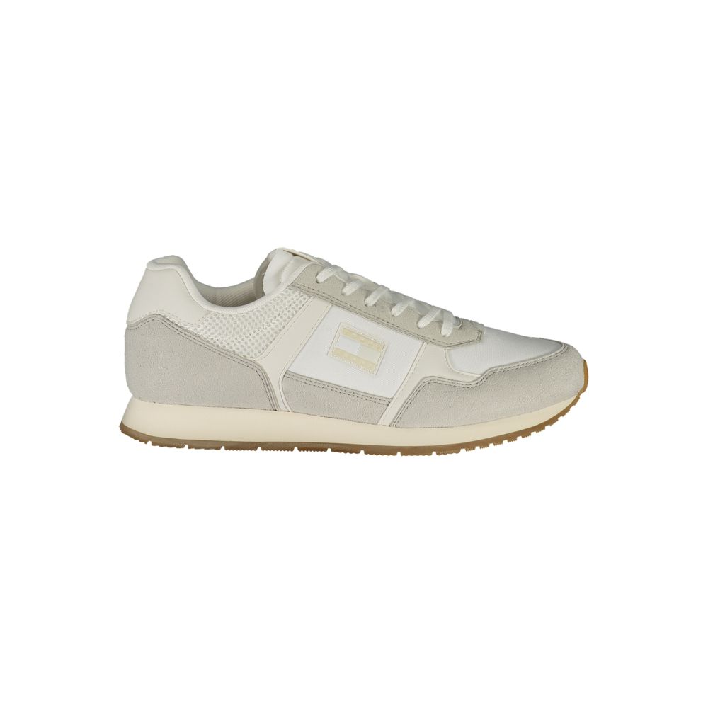 Chaussure sneaker homme Tommy Hilfiger Bianco en polyuréthane, style moderne et élégant, vue de profil.