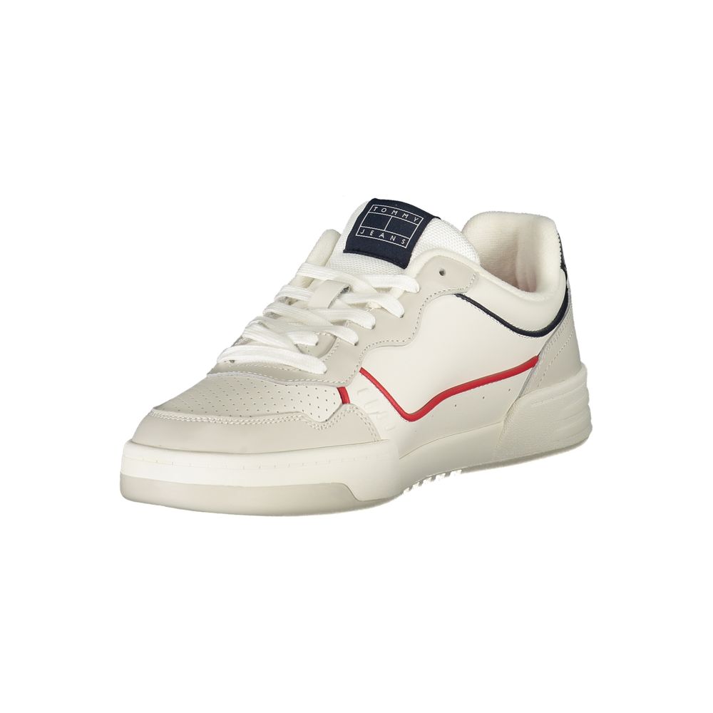Sneakers Tommy Hilfiger Bianco en polyuréthane pour homme, vue détaillée du dessus et des côtés