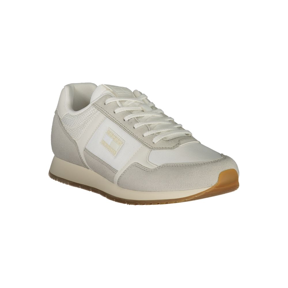 Chaussures sneakers pour homme Tommy Hilfiger Bianco en polyuréthane, style décontracté, vue de face.