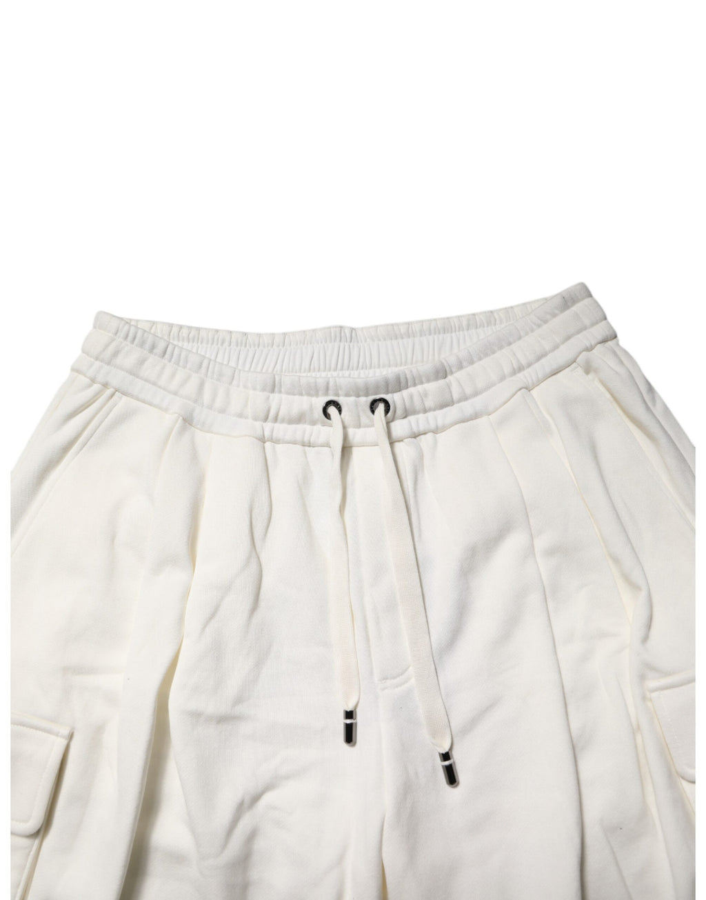 Shorts bermuda en coton blanc de Dolce & Gabbana, style cargo, sweatshorts décontractés et confortables.