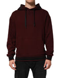 Pull à capuche pour homme Dolce & Gabbana en coton bordeaux à carreaux, doublé intérieur, décontracté et élégant