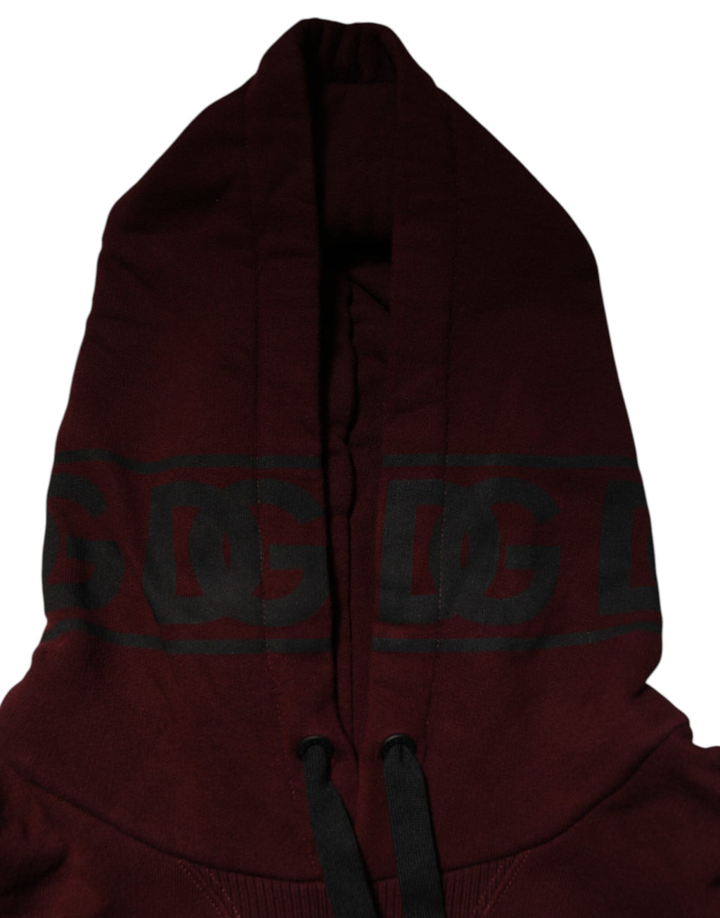 Sweat à capuche pour homme Dolce & Gabbana en coton bordeaux à carreaux avec doublure, style décontracté et mode élégante.