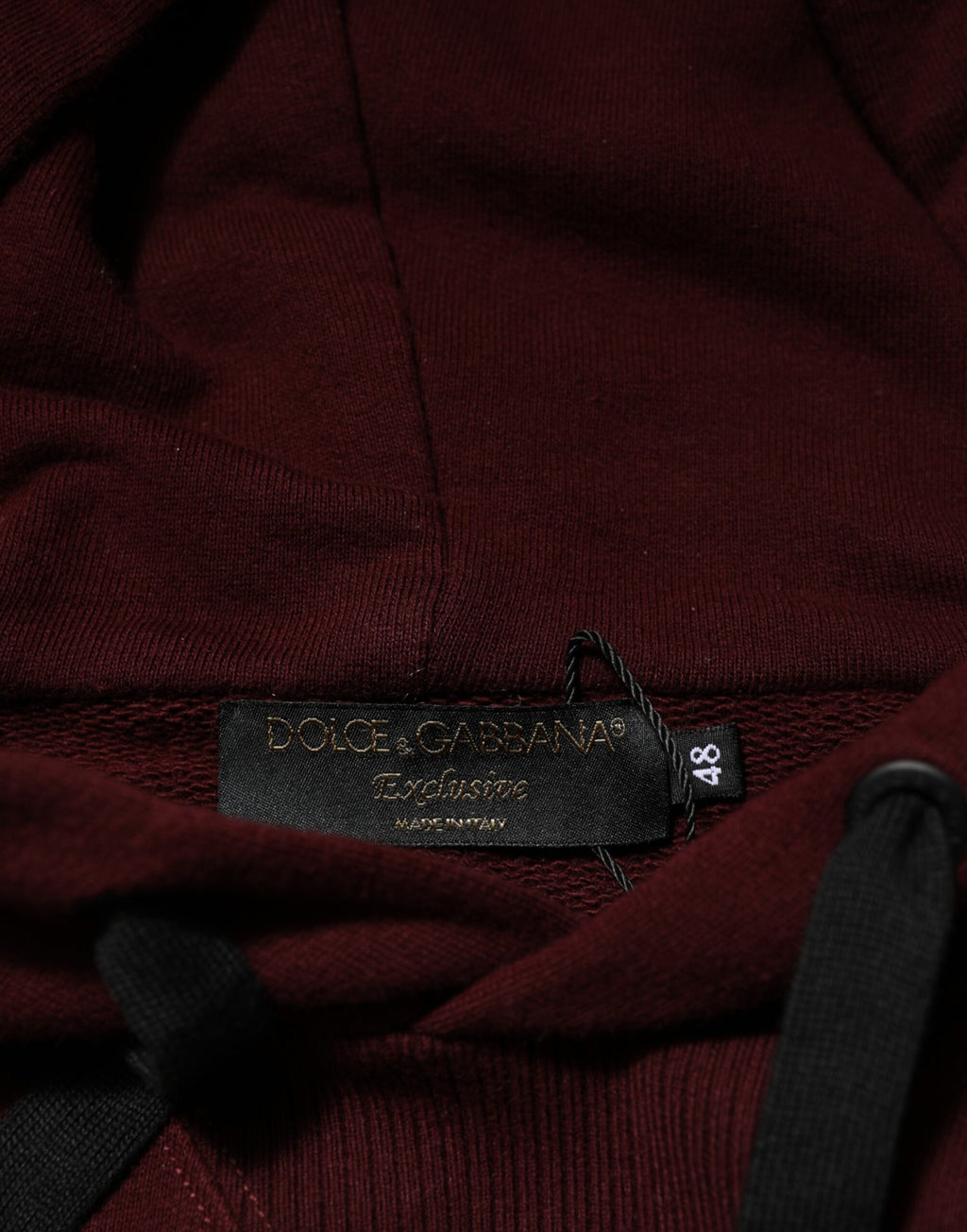 Pull à capuche pour homme Dolce & Gabbana en coton bordeaux à carreaux avec doublure, style décontracté et confortable.