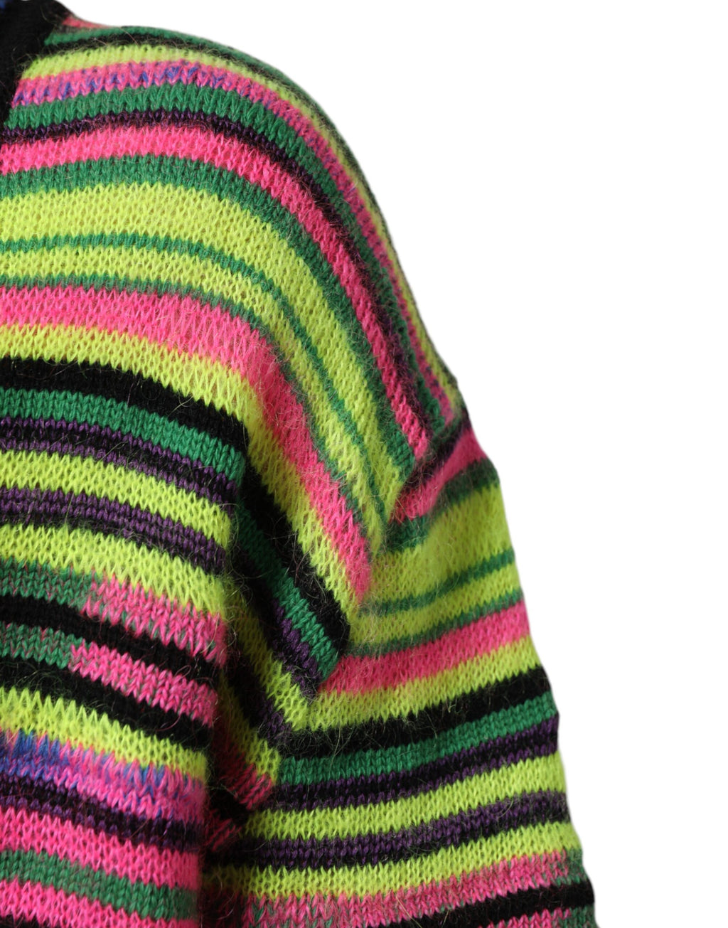Pull en tricot Dolce & Gabbana à logo DG multicolore et col en V, élégant et confortable, visible avec motifs colorés.
