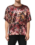 T-shirt oversize Dolce & Gabbana en polyester avec motif marbre multicolore, style décontracté et tendance.