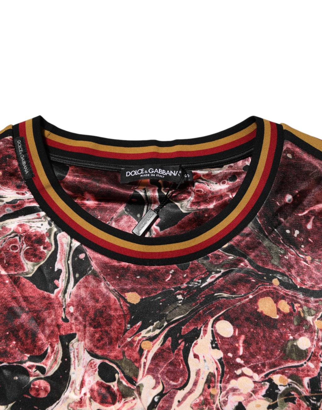 T-shirt oversize en polyester à motif marbre multicolore de Dolce & Gabbana, style décontracté et tendance.
