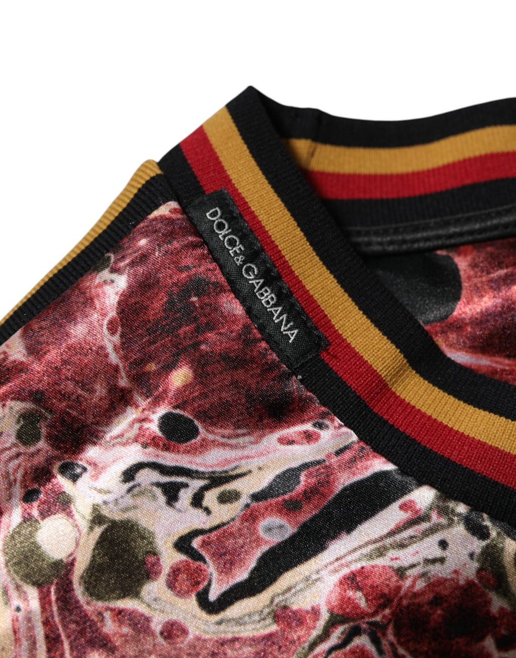 T-shirt oversize en polyester multicolore avec motif marbre Dolce & Gabbana, style décontracté et tendance.