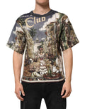 T-shirt homme Dolce & Gabbana Palermo Jazz Club en lin avec col rond, illustration artistique sur le devant.