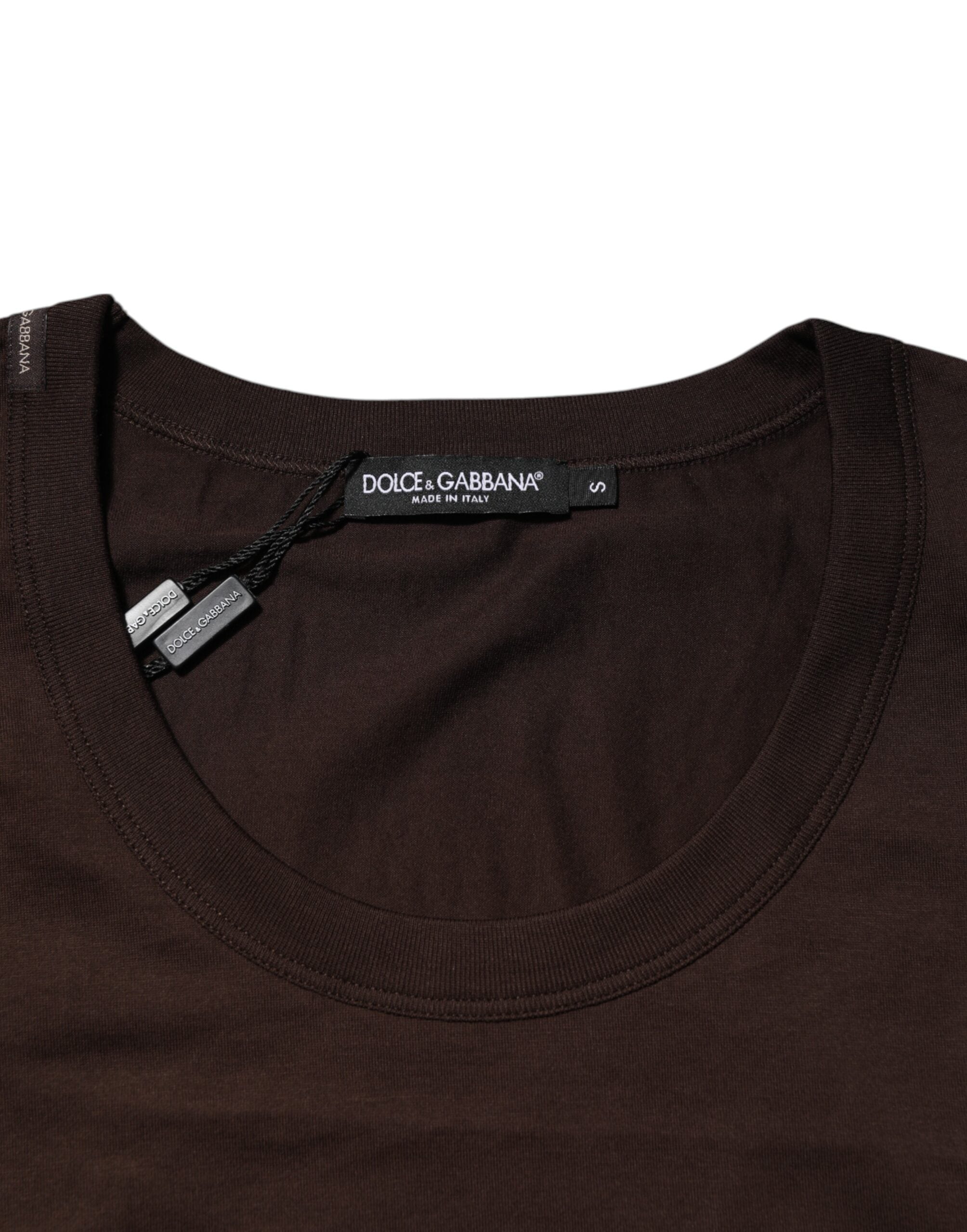 Débardeur sans manches en coton marron de la marque Dolce & Gabbana pour homme, vue de face.