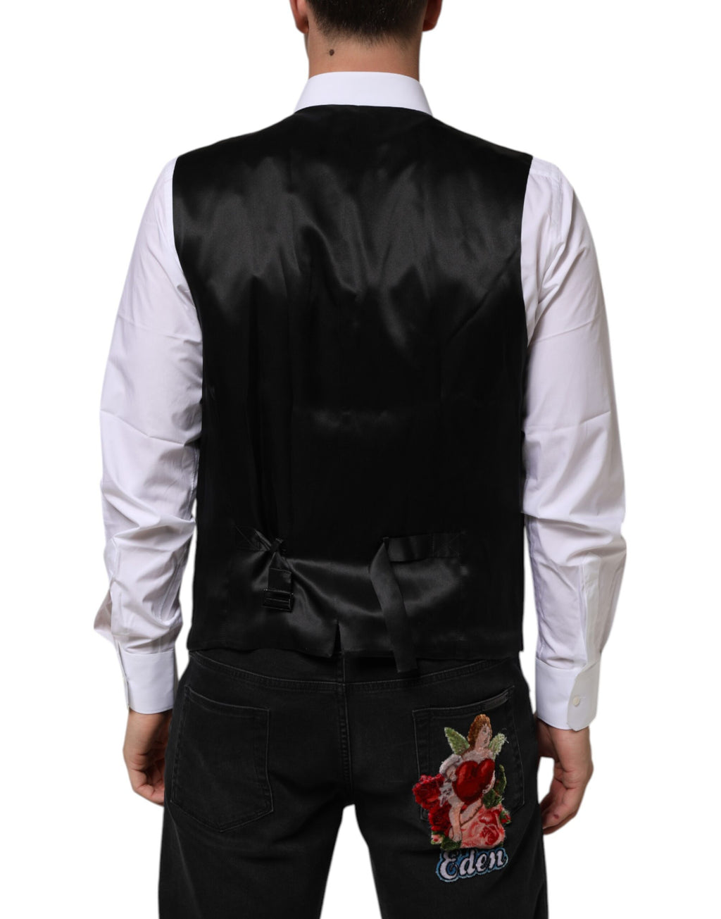 Veste en laine violette Dolce & Gabbana pour femme, robe formelle avec taille ajustée, élégante et sophistiquée.