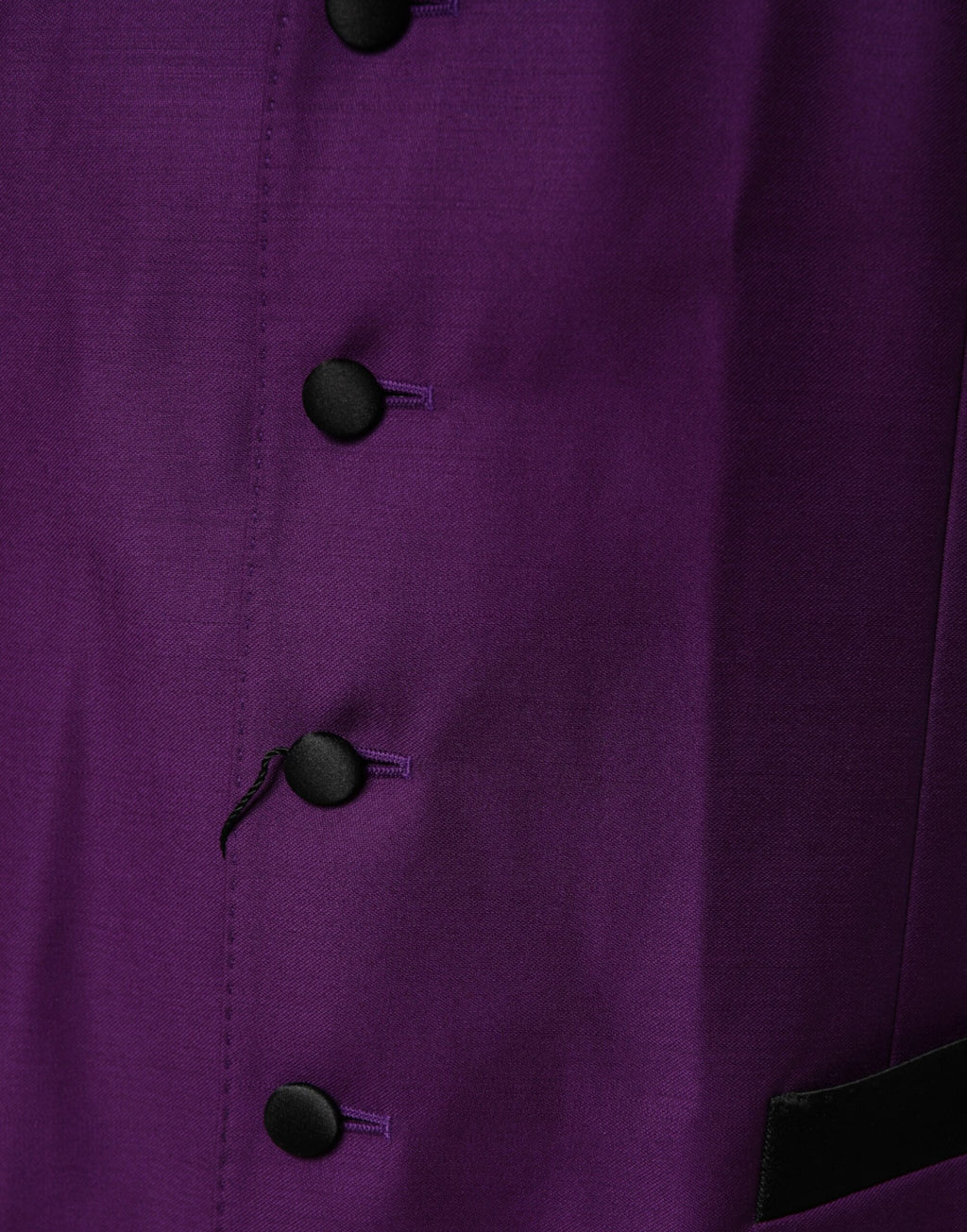 Gilet formel en laine violette de Dolce & Gabbana, veste sans manches élégante pour occasion spéciale.