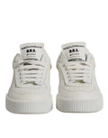 Chaussures sneakers basses en cuir blanc Dolce & Gabbana Miami Low Top pour femmes, vue de face.