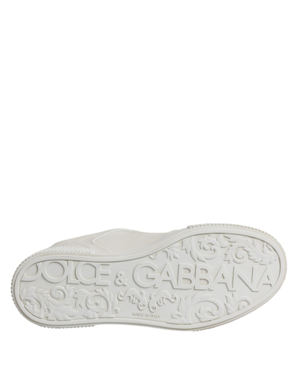 Chaussures sneakers basses en cuir blanc Dolce & Gabbana Miami pour femmes, vue de face.