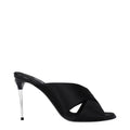 Sandales à talons stilettos en satin noir de Dolce & Gabbana, élégantes chaussures de soirée.